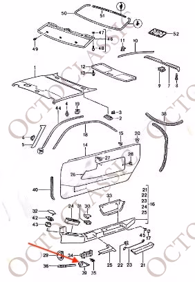 Porsche 928 Kabelkanalabdeckung links oder rechts schwarz 92855526302 / 92855526402