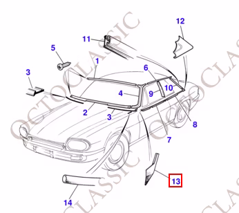 Jaguar XJS A-Post Closing Finisher Left Or Right Black BDC5781 / BDC5780