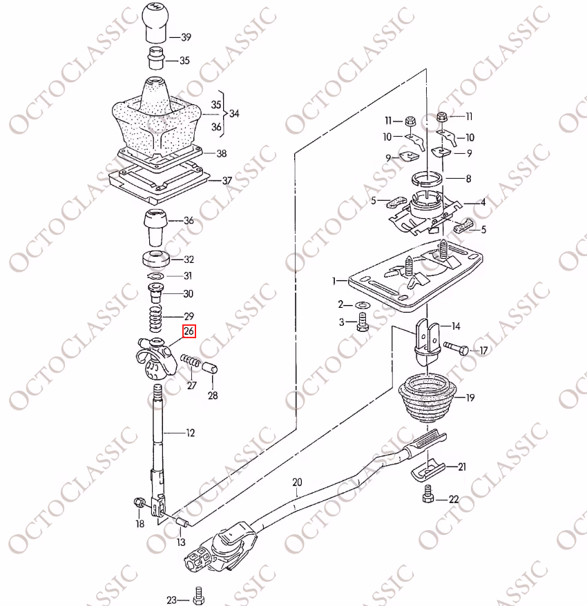 Kit di riparazione leva cambio giunto allargato Audi 80 893711118E