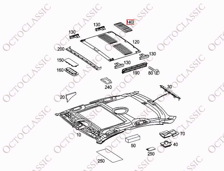 Mercedes W140 W208 W209 W215 W220 Schiebedach-Abdeckungsgitter Alle Farben A2117840644