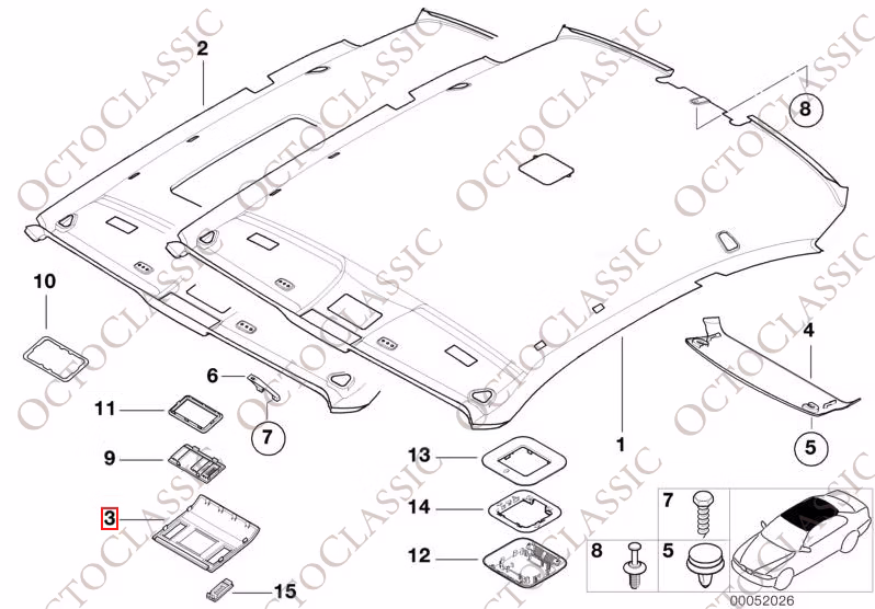 Cubierta de techo delantero BMW E46 3 versiones todos los colores 51448233452