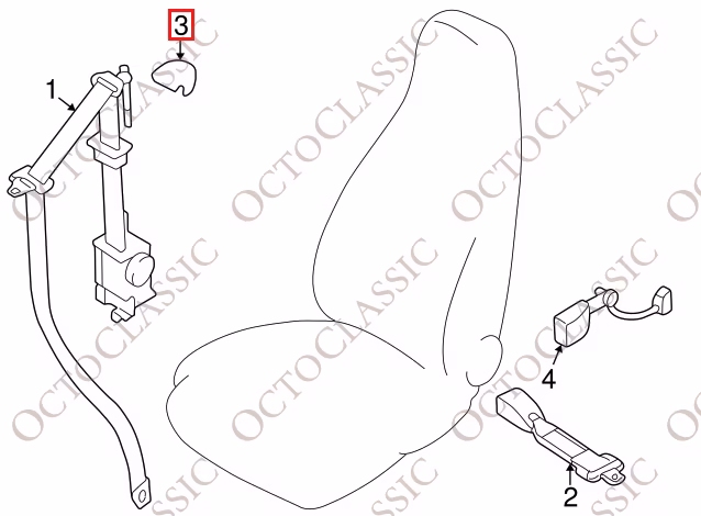 Mazda MX-5 NB Fundas para cinturón de seguridad, juego de 2, negro NC10-57-631A 02