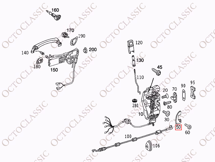 Mercedes W220 Door Lock Trim Cover Left Or Right All Colors A2207230924 / A2207230624