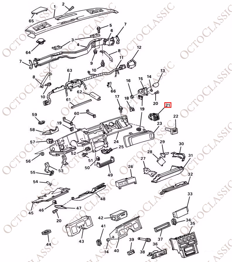 Corvette C4 Dashboard Air Flow Vent Black 14046019