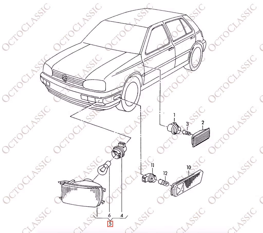 VW Golf MK3 Vento VR6 GTI CL GL US Votex Style Shades Cubierta de indicador delantero Juego de 2, para indicador izquierdo y derecho