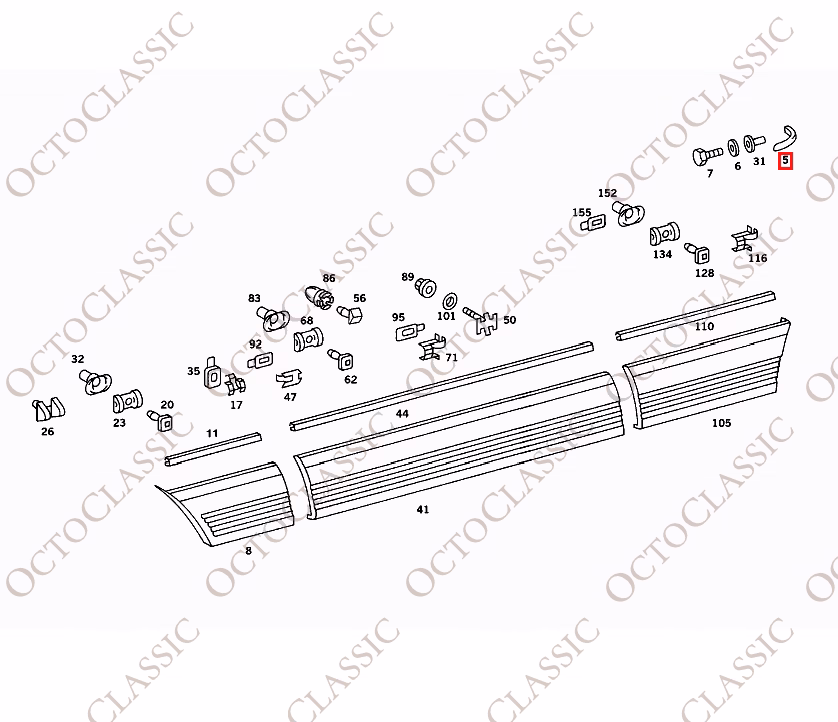 Mercedes W126 Rear Corner Trim Left Or Right Black Or Chrome A1266902580 / A1266902680