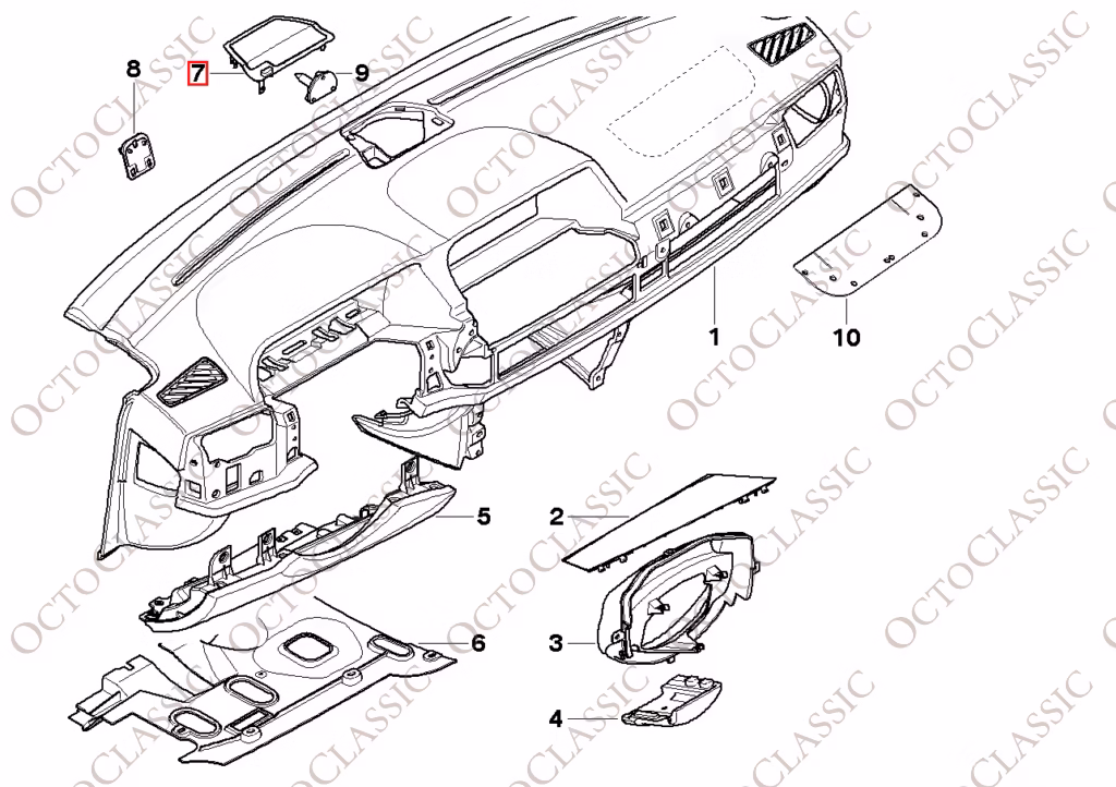 BMW E65 E66 Osłona głośnika centralnego deski rozdzielczej Wszystkie kolory 826104207