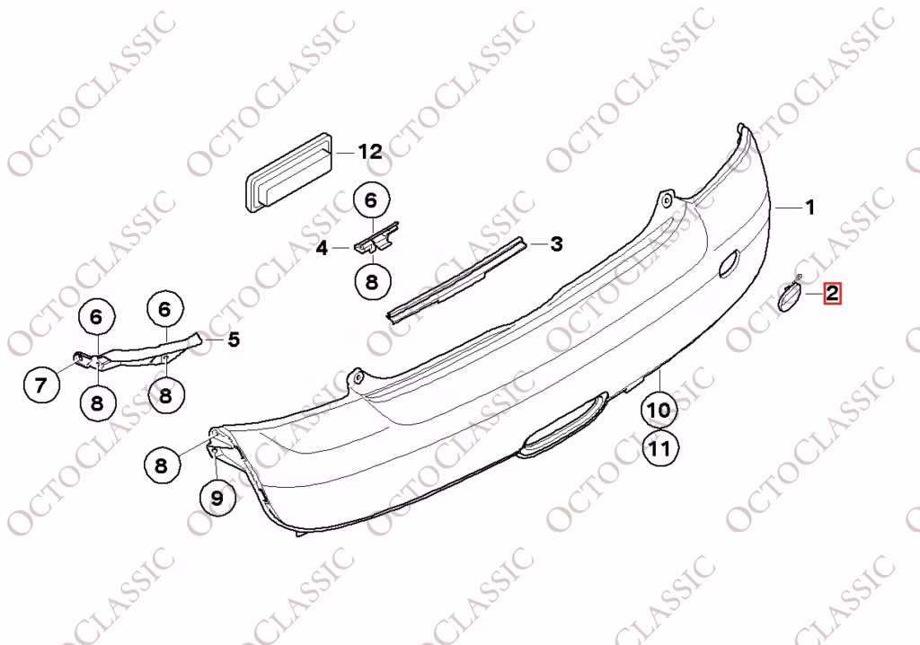 Mini Cooper R55 R56 R57 Paraurti posteriore Coperchio gancio di traino Primerizzato 2751704