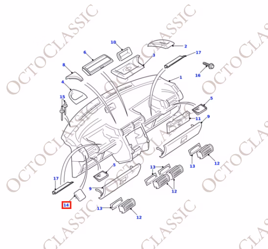 Mando de espejo Land Rover Freelander en blanco para salpicadero Light Smokestone FBV100950PUY