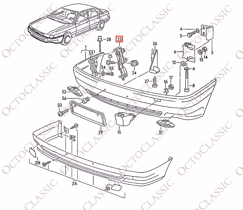 Audi 80 90 Stoßstangenhalterung links oder rechts schwarz 893807253 / 4A0807253 / 893807254 / 4A0807254