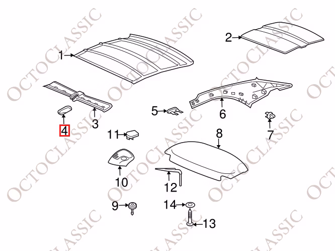 Osłona zatrzasku dachu Porsche 911 996 997 czarna 9975635510101C