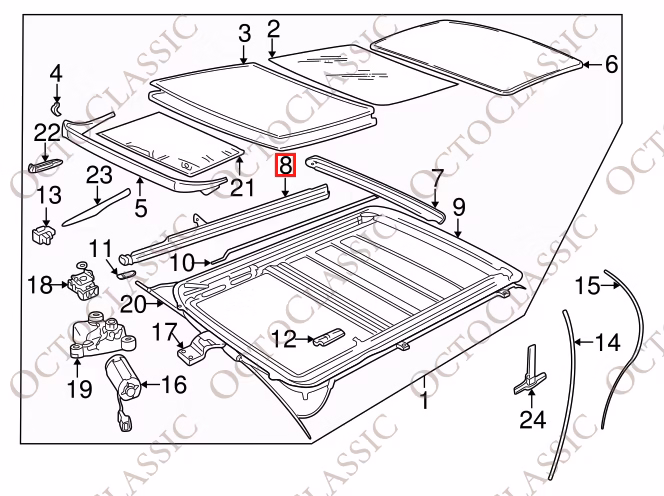 Range Rover P38 Land Rover L314 Jeep Cherokee Volvo S40 S60 Schiebedach-Reparatursatz EHD100140