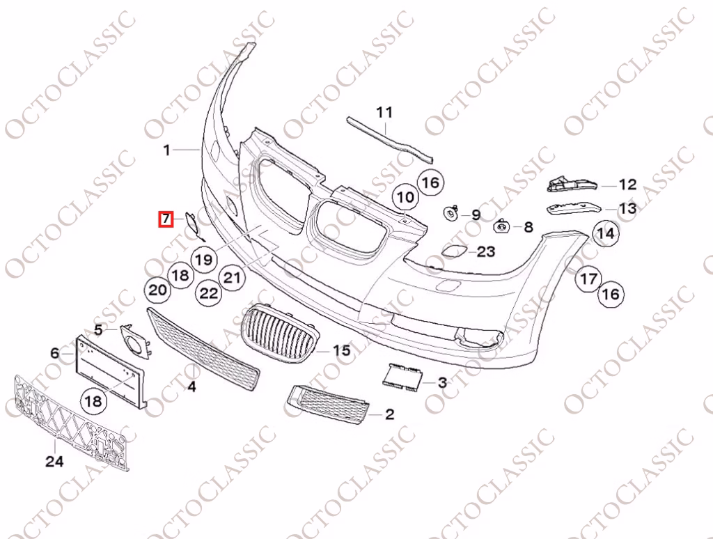 Alpina B3 BMW E92 E93 Front Bumper Tow Hook Cover Primed 51117128243