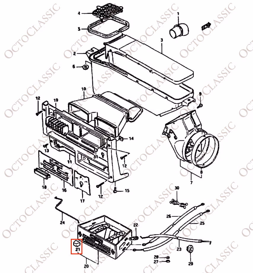 Suzuki Samurai Jimny SJ410 pokrętło sterowania ogrzewaniem wnętrza zestaw 4 czarny 74418-80000
