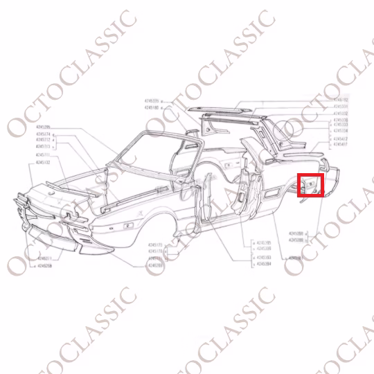Fiat X1/9 Zestaw nakładek na zderzak boczny lewy i prawy czarny 4247292
