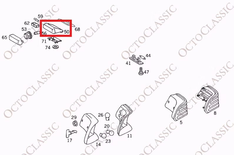 Mercedes C140 Coupe Terza Luce Stop Aggiuntiva Kit di Riparazione A1408201956