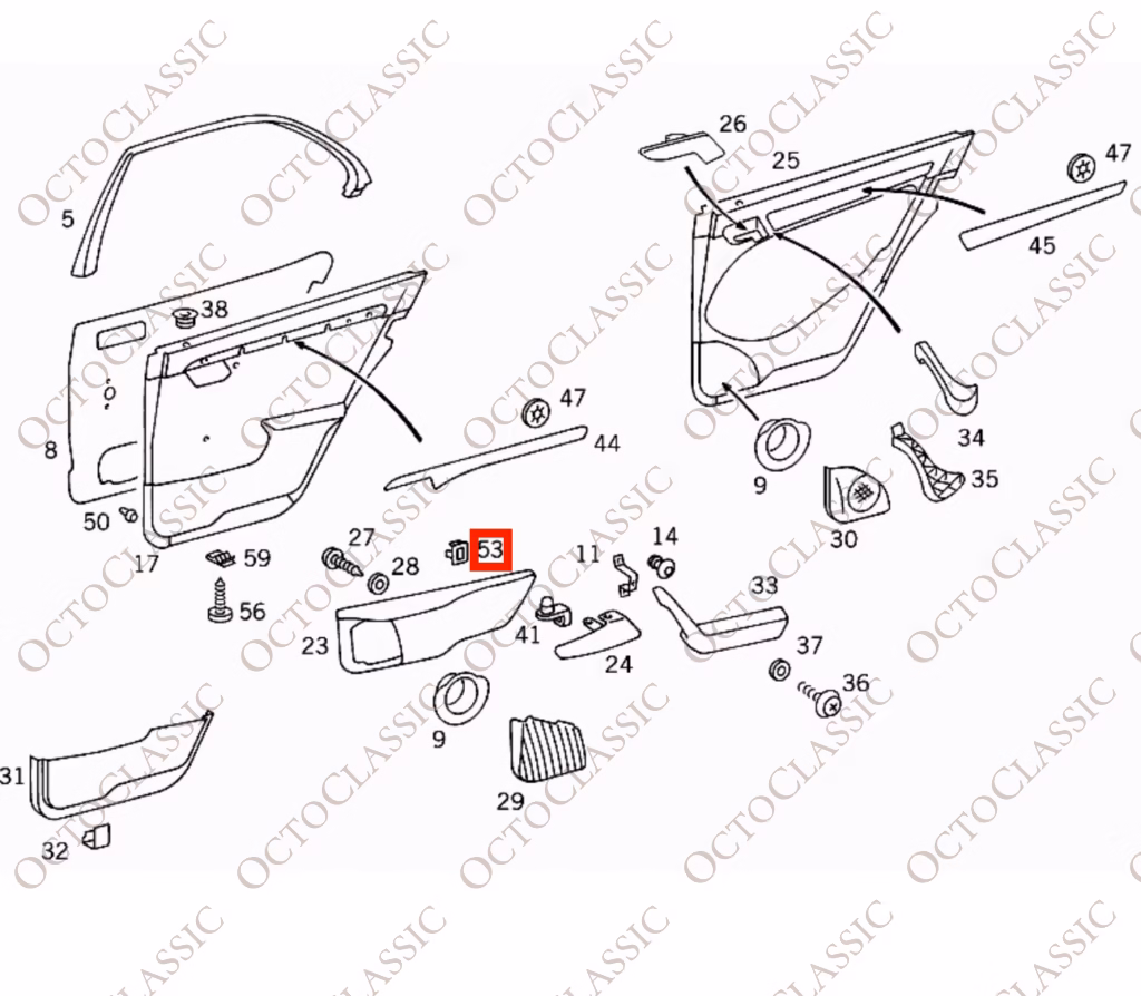 Mercedes W202 Alloggiamento Pulsante Finestrino Posteriore o Sedili Riscaldati Tutti i Colori A2028210059
