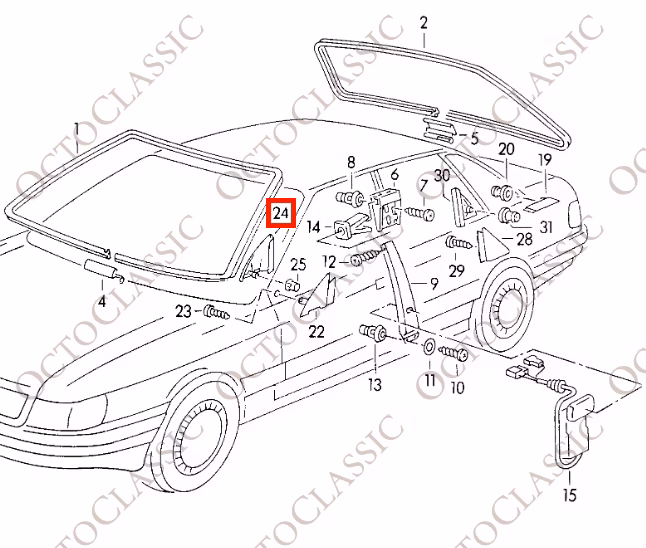 Audi 80 90 B3 B4 RS2 Innenspiegel Abdeckung Blende Links oder Rechts Schwarz 893857505 / 893857506