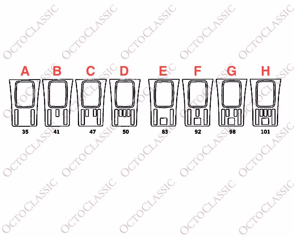 Mercedes W126 C126 SEC Copertura Consolle Centrale Legno 8 Versioni Zebrano / Noce A1266803409