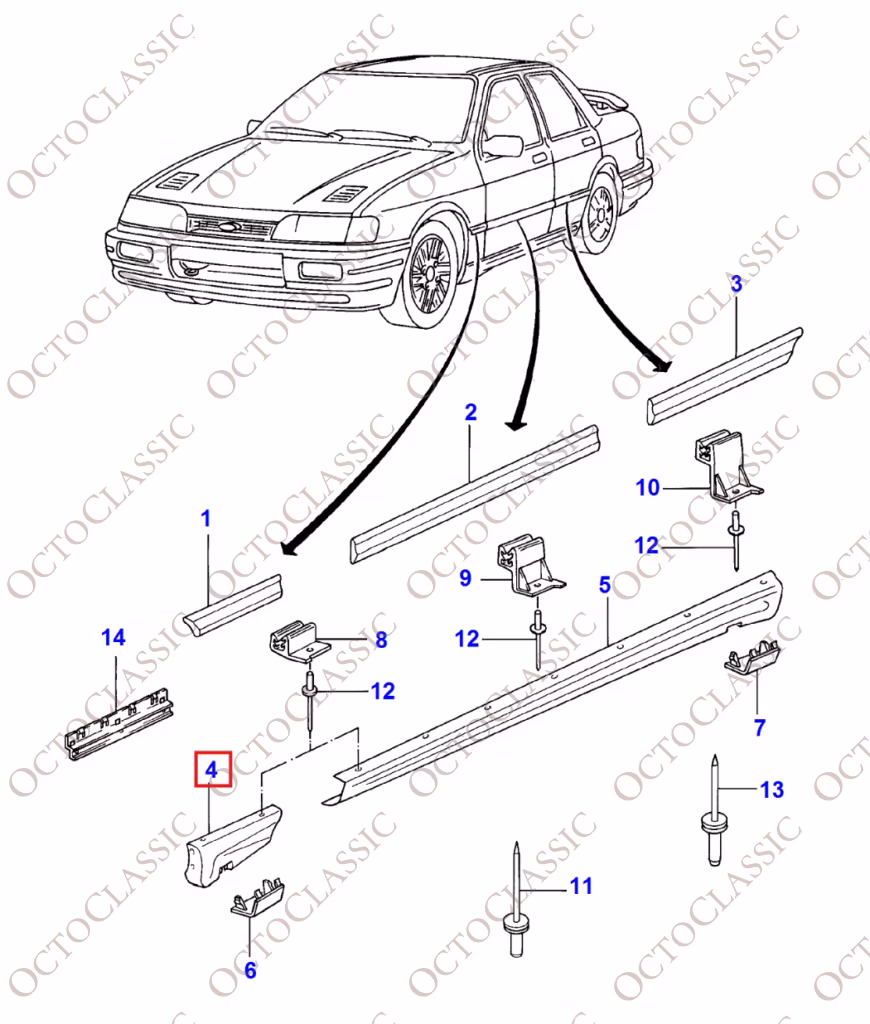 Ford Sierra Cosworth Panel Extension Body Rocker Left Or Right Primed 1652017 / 1652009