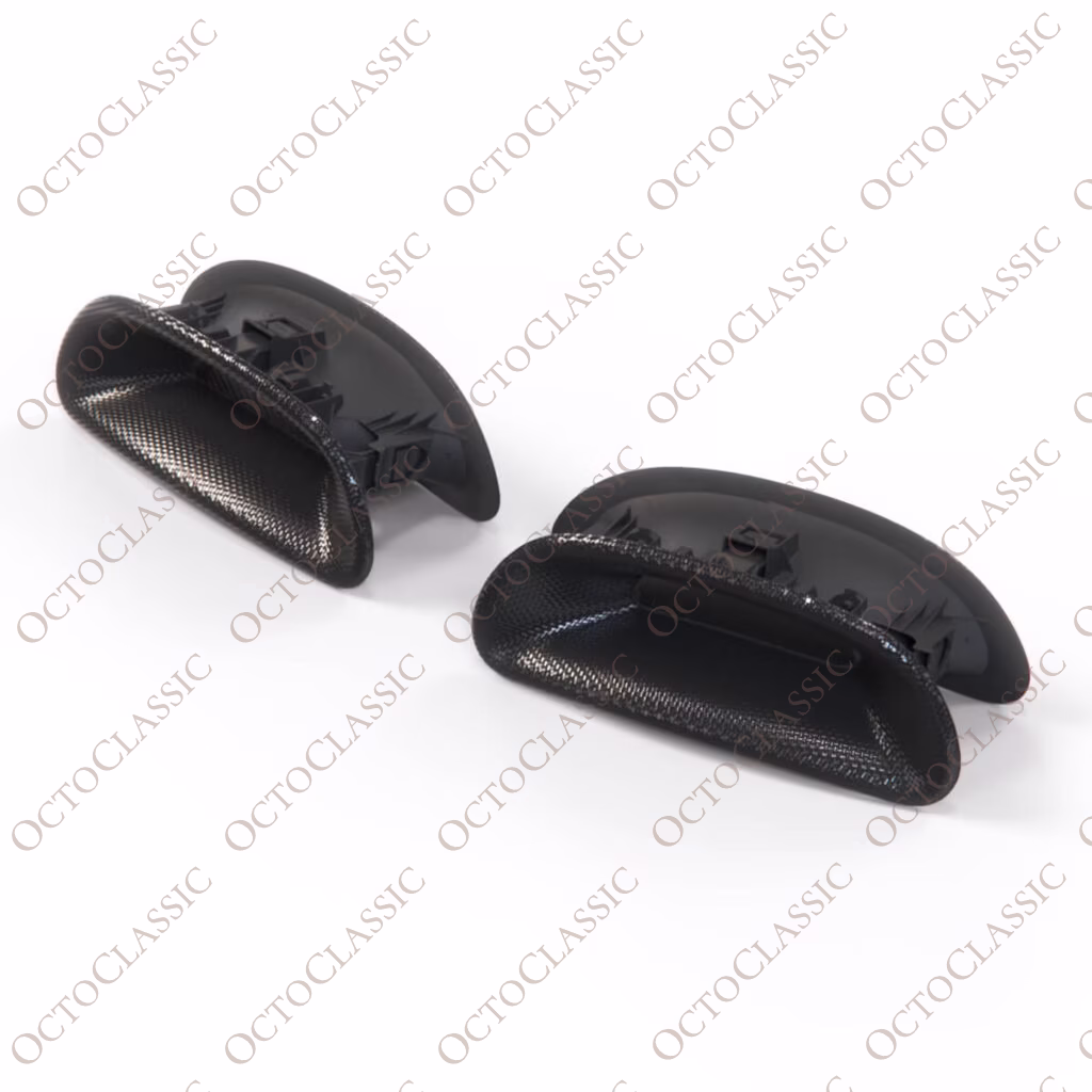 Fiat 500 / 595 / 695 Abarth Juego de inserciones de reposacabezas de fibra de carbono para 2 asientos 1726243 / 1726244