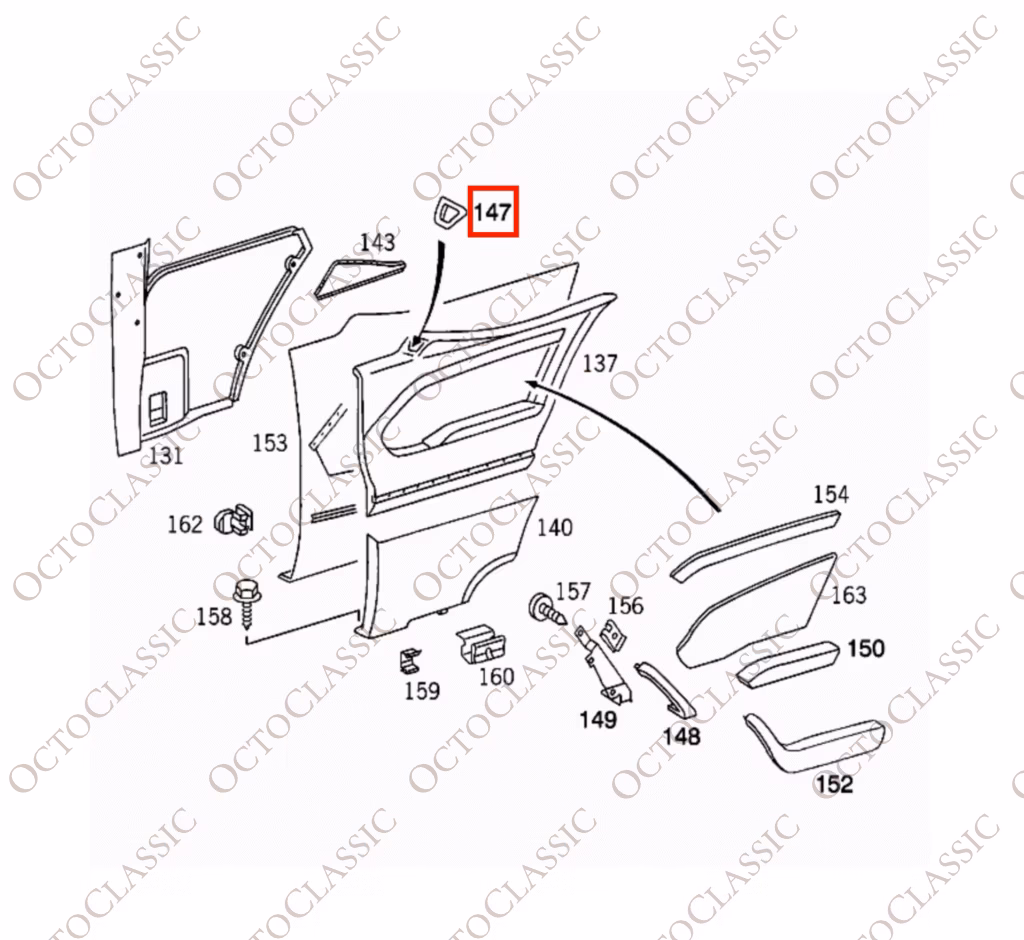 Mercedes C140 Coupe Seat Belt Giver Cover Trim Left Or Right All Colors A1406920159 / A1406920259