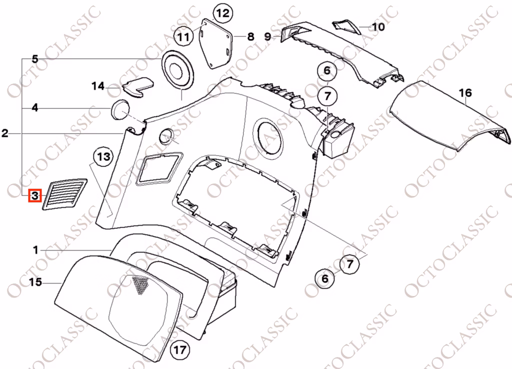 BMW Z4 E85 / E86 Rejilla de ventilación panel lateral trasero izquierda o derecha todos los colores 51437036509 / 51437036510