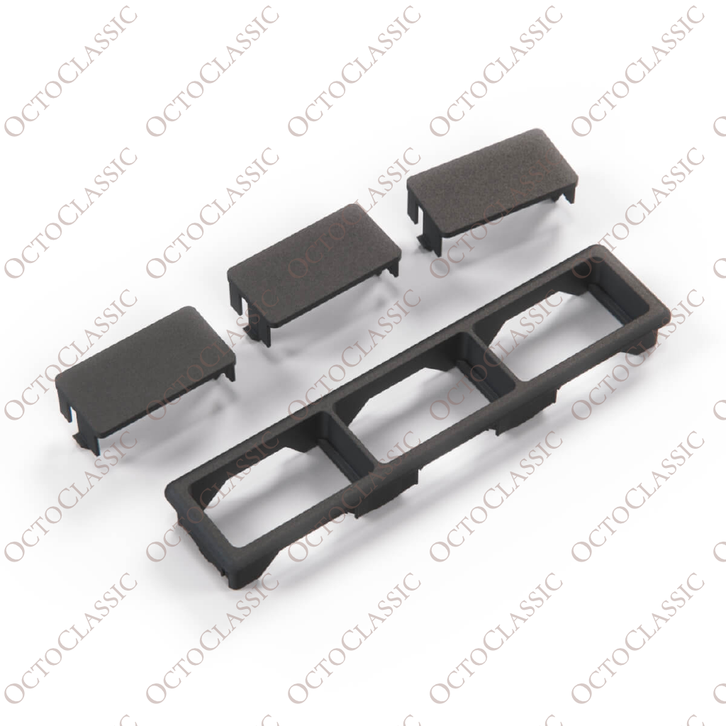 BMW E36 Triple Switch Bezel Frame With Blank Covers Complete Set Black 1387999 / 61311387999