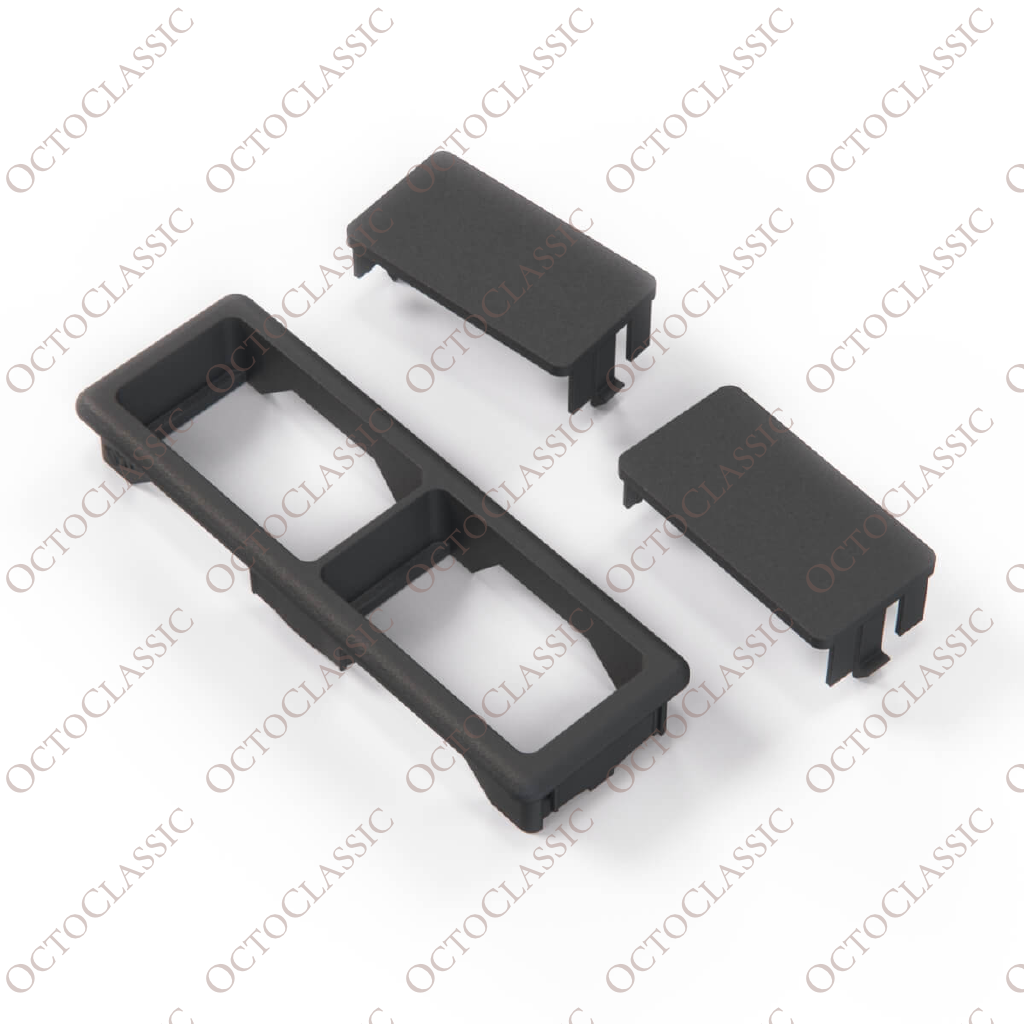 BMW E36 Centre Console Double Switch Button Trim Frame With Blank Covers Complete Set Black 61311387998