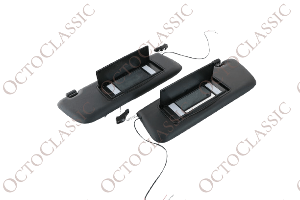 Mercedes R107 Sun Visor With Lighted Mirror Set Of 2 Left And Right Black A1078103710 / A1078103810