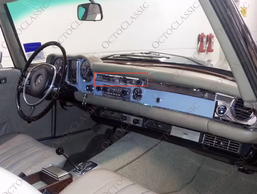 Mercedes W113 Pagode Dashboard Chrom Vent Trim Satz von 3 A1138301289 / A1138300889 / A1138300989