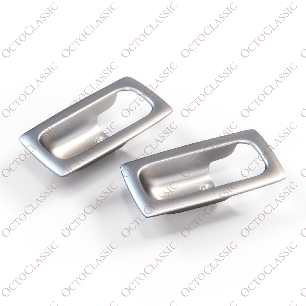 Mercedes S123 First Aid Kit / Triangle Box Cover Handle Chrome Decor Trim Set Of 2 A1236909025