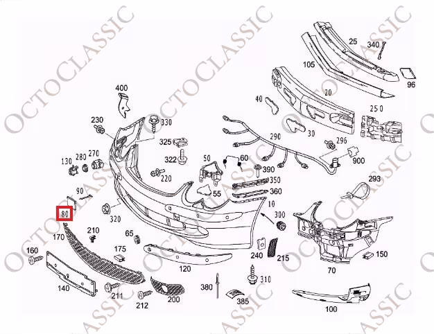Mercedes R230 Pare-chocs avant Oeil de remorquage Couvercle apprêté A2308850623