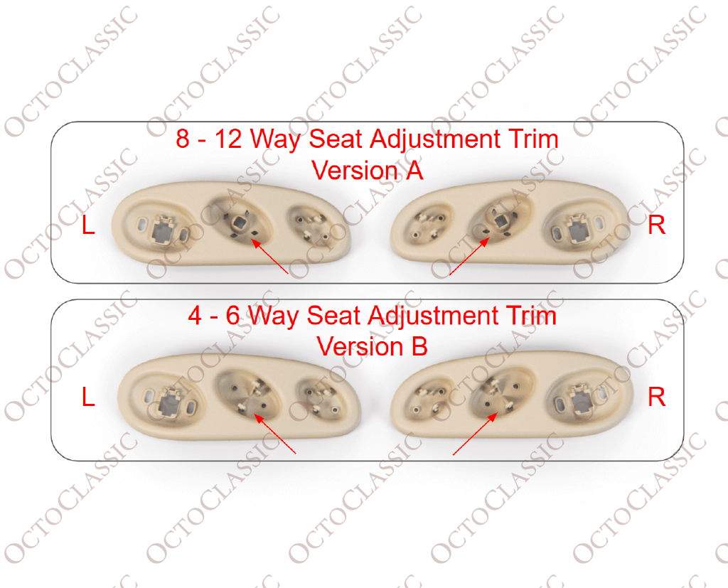 Jaguar XK8 / XKR Seat Control Switch Trim Left Or Right 2 Version LJE6035AB / LJE6030AB /LJB6035AA / LJB6030AA