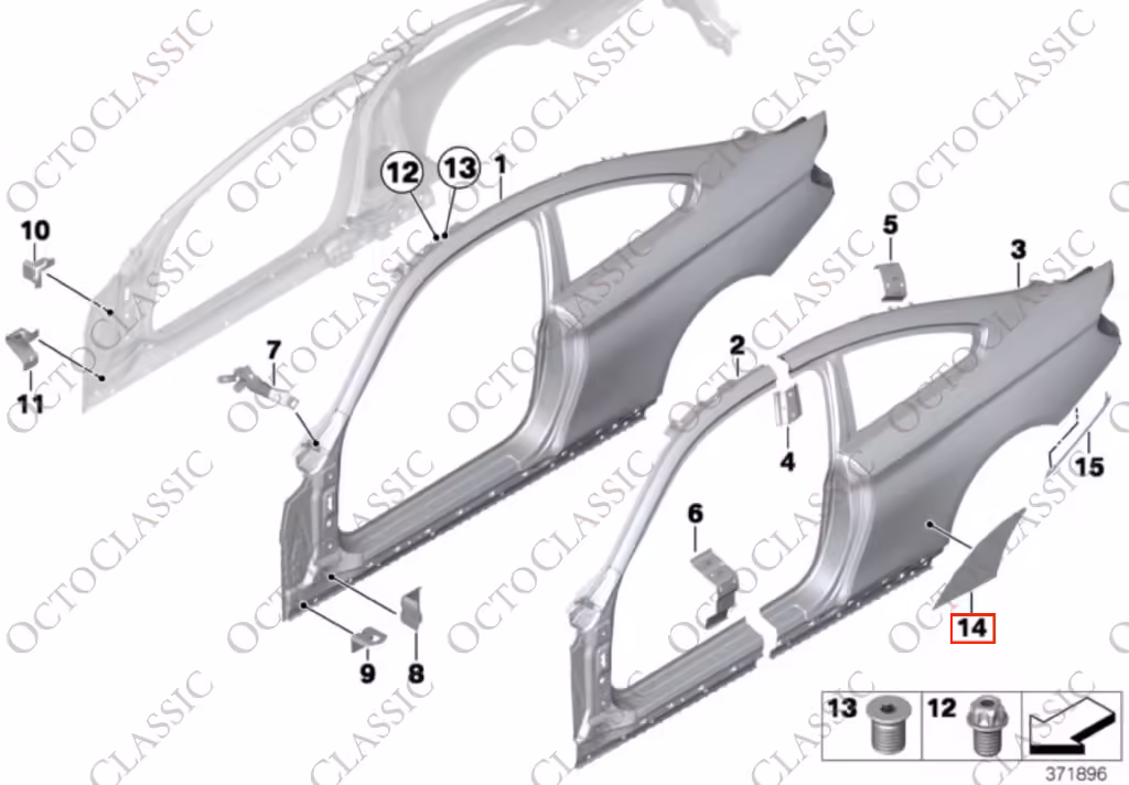 BMW 4 M4 F32 / F82 / F83 Coupe Kotflügel hinten PPF Schutzfolie – 2er Set links und rechts
