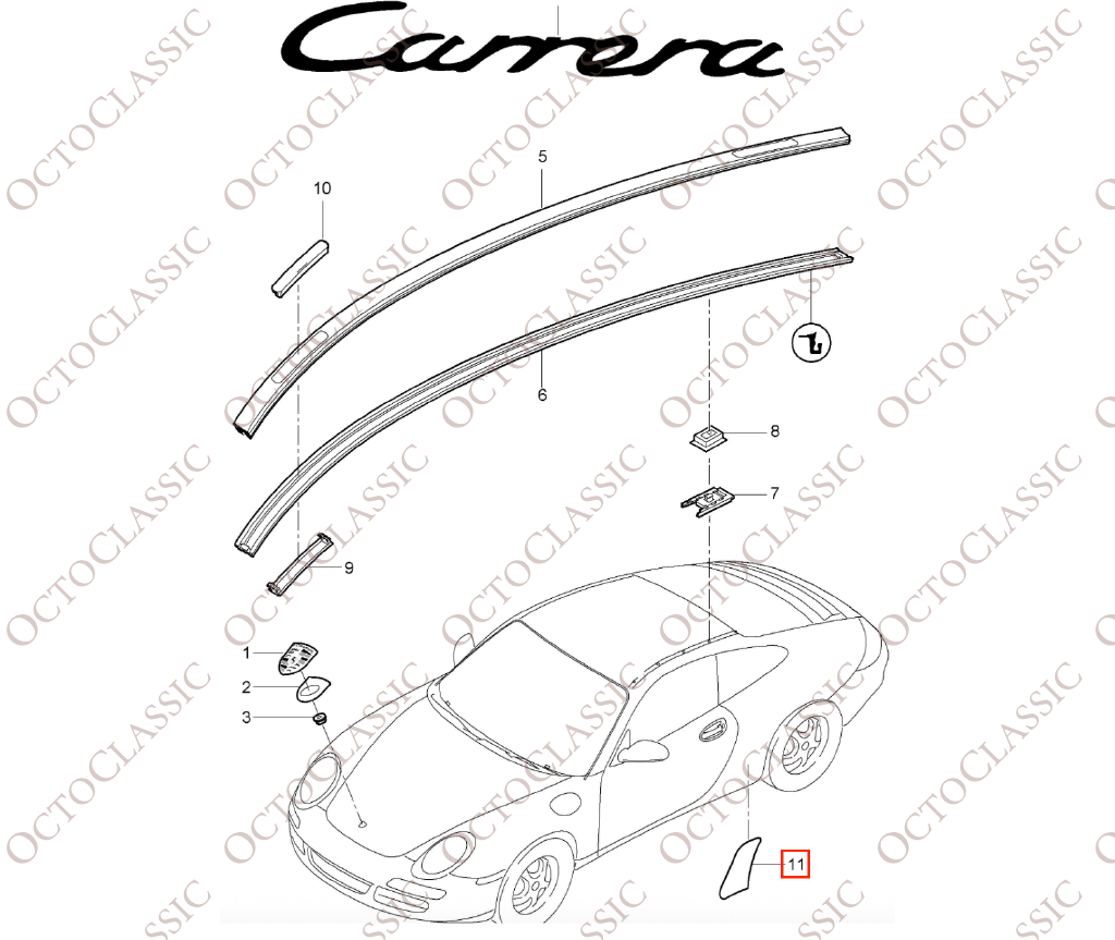 JAWERK Stone Chip Protection Film Kit For Porsche 911 997 Carrera Fender – Clear PVC, 6-Piece Set, Made In Germany