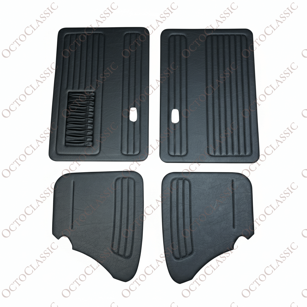 VW Beetle Leather Interior Door Panels Black Set Of 4 (1302 / 1303)