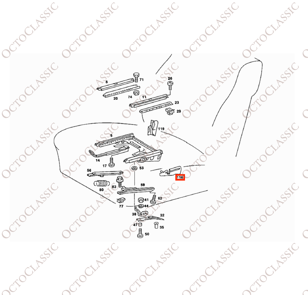 Mercedes W116 / W123 (Late Version) Front Seat Lower Side Cover Trim Left Or Right All Colors A1239100518 / A1239100618 Mercedes W116 / W123 (Late Version) Front Seat Lower Side Cover Trim Left Or Right All Colors A1239100518 / A1239100618
