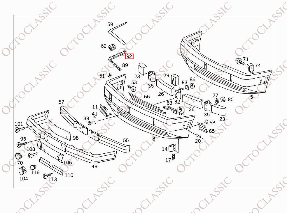 Mercedes W124 / S124 / C124 / A124 Front Bumper to Fender Seal Left Or Right A1248850985 / A1248851085 Mercedes W124 / S124 / C124 / A124 Front Bumper to Fender Seal Left Or Right A1248850985 / A1248851085