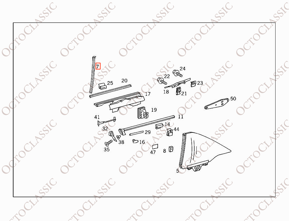 Mercedes A124 / C124 Side Window Seal Left Or Right A1246700939 / A1246701039 Mercedes A124 / C124 Side Window Seal Left Or Right A1246700939 / A1246701039
