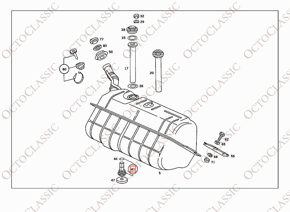 Mercedes R107 / W113 / W123 / W124 / W201 Fuel Tank Screen A2014700406 Mercedes R107 / W113 / W123 / W124 / W201 Fuel Tank Screen A2014700406