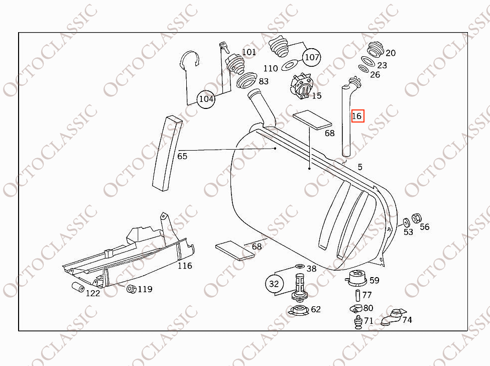 Mercedes W124 Fuel Level Sender Unit 70L Tank A1245420004 Mercedes W124 Fuel Level Sender Unit 70L Tank A1245420004