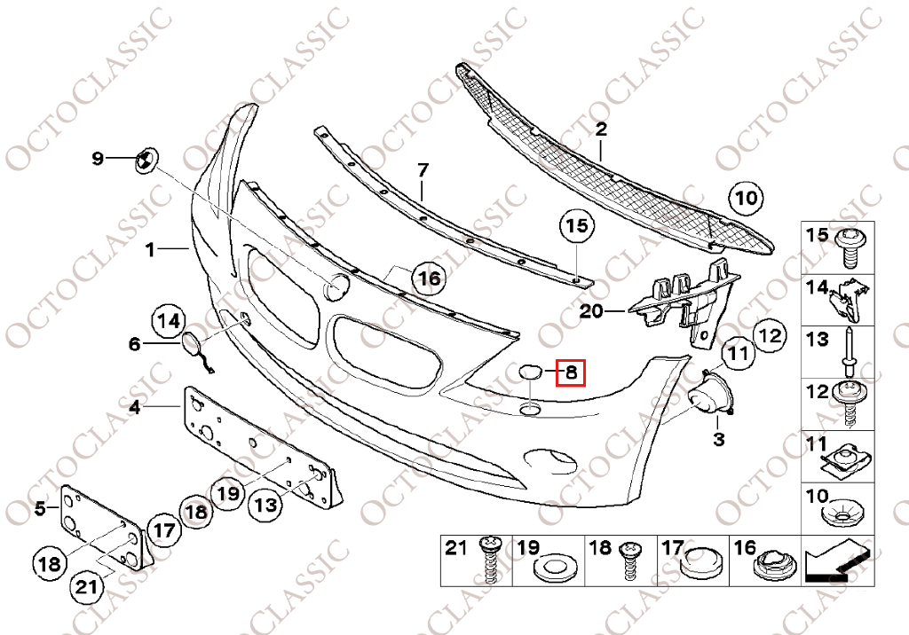 BMW Z4 E85 / E86 Front Bumper Headlight Washer Jet Cover Left Or Right Black 51117078261 / 51117078262 BMW Z4 E85 / E86 Front Bumper Headlight Washer Jet Cover Left Or Right Black 51117078261 / 51117078262
