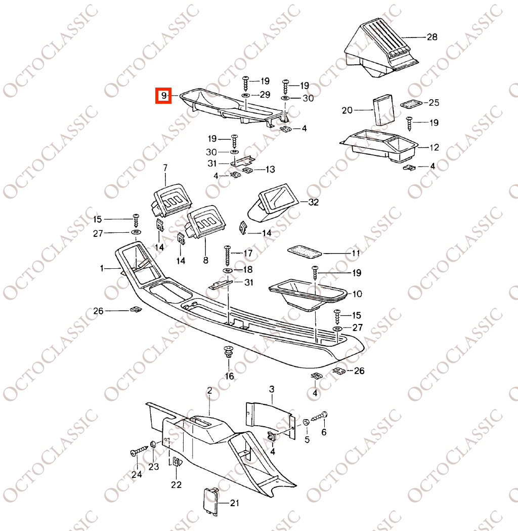 Porsche 911 964 / 993 Consola Central Embellecedor Freno de Mano Todos los Colores 96455253900 Porsche 911 964 / 993 Consola Central Embellecedor Freno de Mano Todos los Colores 96455253900