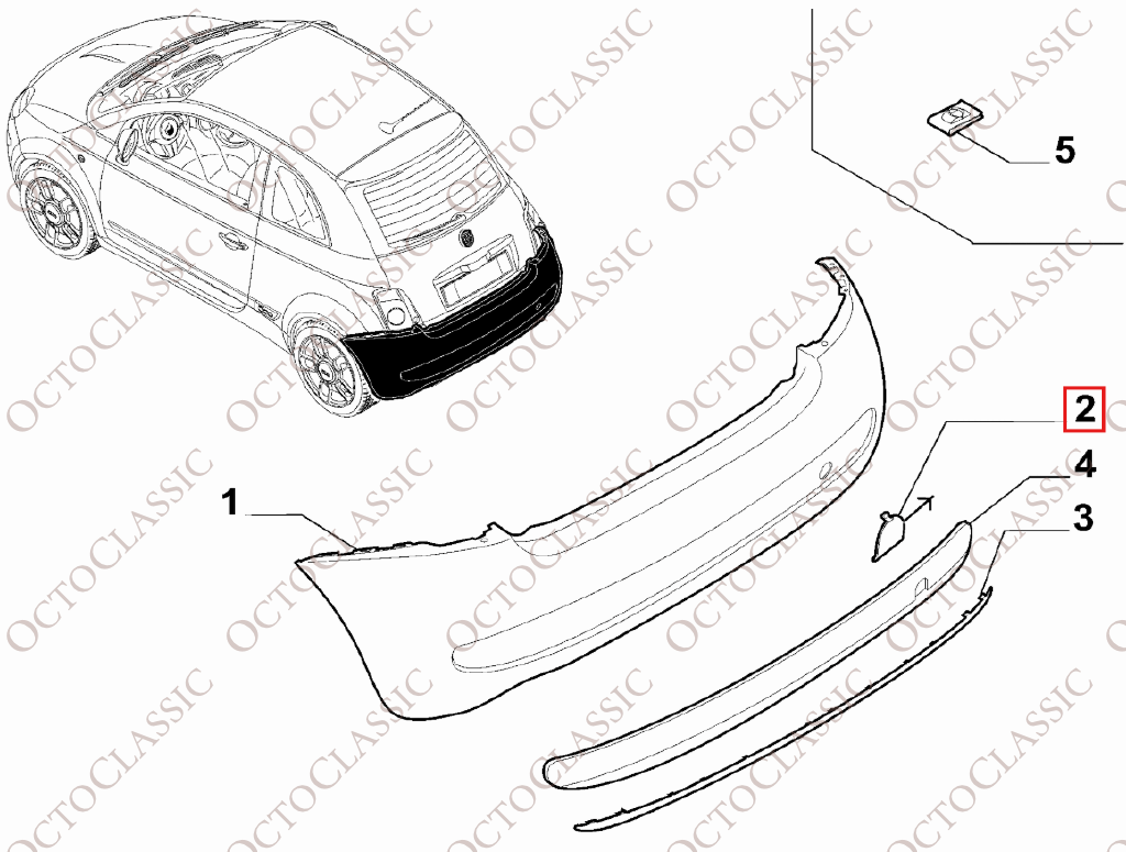 Fiat 500 Rear Bumper Tow Hook Cover Primed 735657236 735619801 Fiat 500 Rear Bumper Tow Hook Cover Primed 735657236 735619801