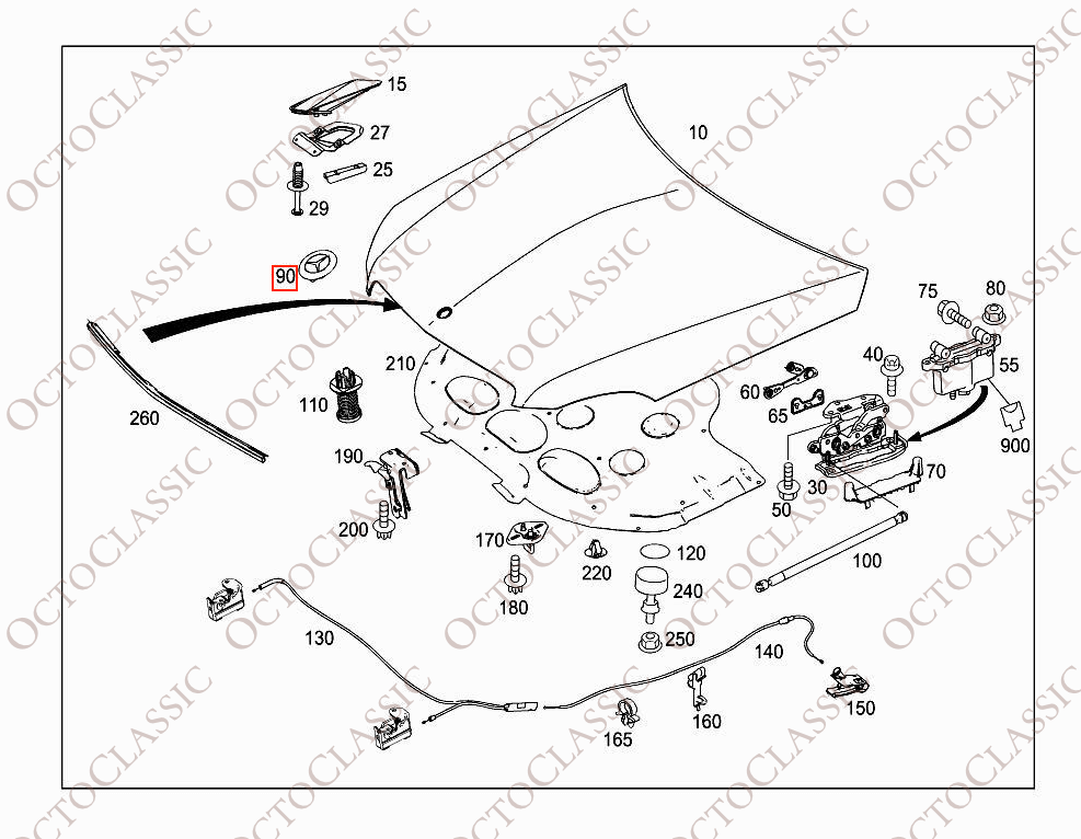 Mercedes W124 / W140 / W208 / W202 / W203 / W204 / W210 / W211 / W210 / W221 Bonnet Star Badge Emblem A2048170616 Mercedes W124 / W140 / W208 / W202 / W203 / W204 / W210 / W211 / W210 / W221 Bonnet Star Badge Emblem A2048170616