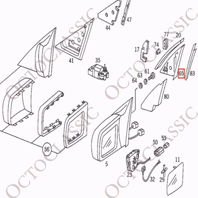 Mercedes W140 Copertura specchietto retrovisore interno sinistro o destro Tutti i colori A1407200111 / A1407200211