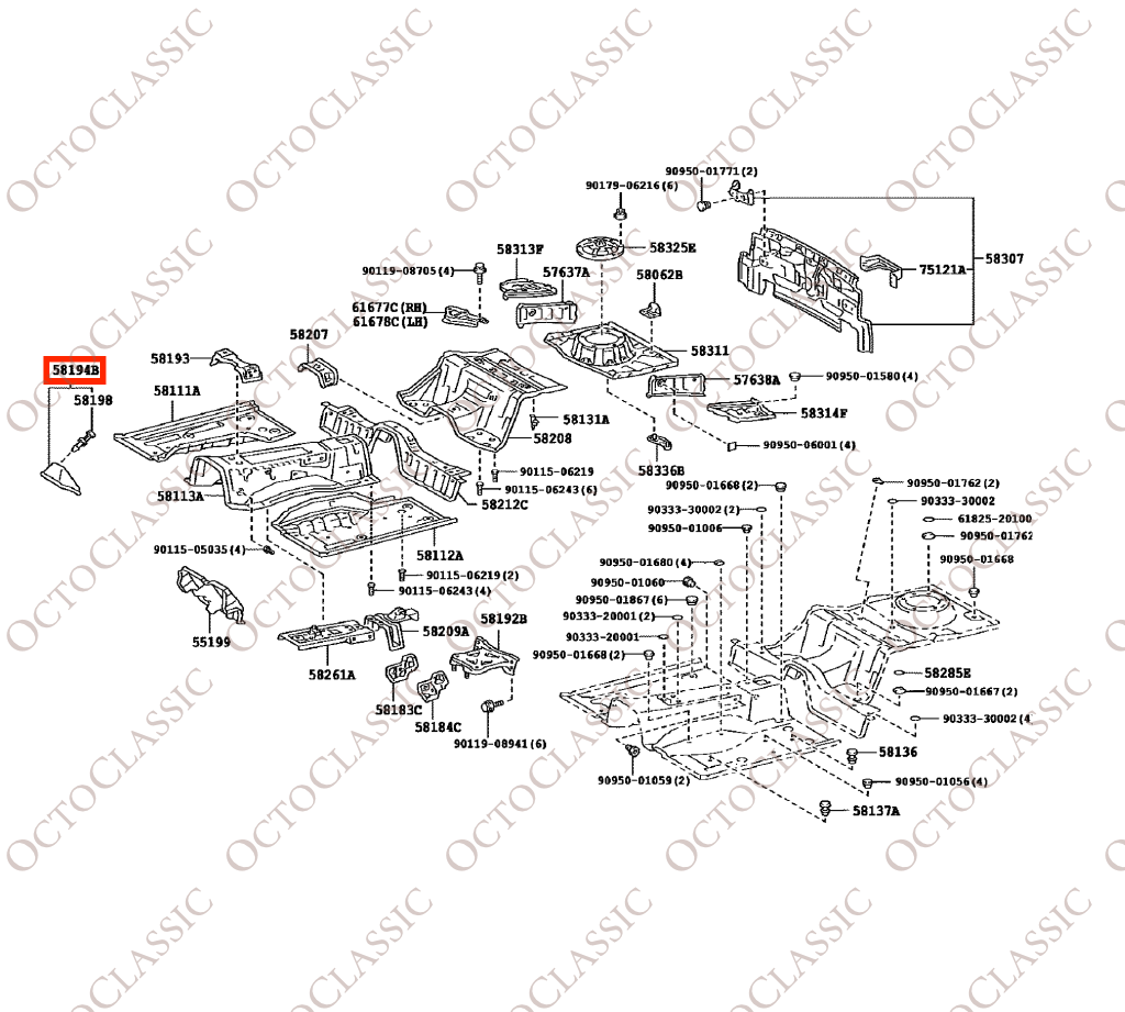 Toyota Supra A80 / Soarer Z30 RHD Foot Rest Dead Pedal All Colors 58194-24010 Toyota Supra A80 / Soarer Z30 RHD Foot Rest Dead Pedal All Colors 58194-24010
