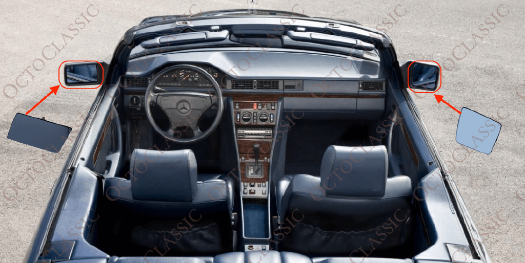 Mercedes W124 Exterior Mirror Glass Base Left Or Right A1248101921 / A1248102021 Mercedes W124 Exterior Mirror Glass Base Left Or Right A1248101921 / A1248102021