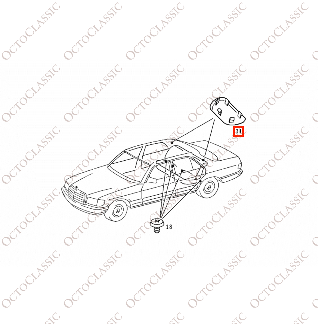 Mercedes W107 / W116 / W123 / W126 / W201 C-Pillar Seat Belt Cansel Cover Cap All Colors A1266921922 / A1266922022 Mercedes W107 / W116 / W123 / W126 / W201 C-Pillar Seat Belt Cansel Cover Cap All Colors A1266921922 / A1266922022